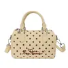 2026 Nuevo y Elegante Bolso Estuche para Bolígrafos con Lunares, Bolso de Mano Pequeño con Lazo, Bolso Cilindro de Perlas, Bolso Cruzado de un Solo Hombro