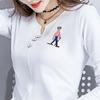 2479 # Nueva Camiseta Trendy de Manga Larga Estilo Coreano (Toma real) (95 Algodón 5 Spandex) (Añadir 2Xl/3Xl)