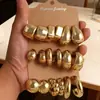 Joyería para Orejas Europea y Americana de Venta Caliente Transfronteriza, Pendientes Metálicos de Forma C de Gama Alta, Set Personalizado de Pendientes Geométricos de Gota de Agua, Joyería