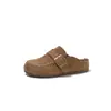 Novos Tênis Birkenstock de Solado Macio para Meninas Primavera 2026, Mocassins de Veludo Estilo Coreano, Mules Slip-On para Uso ao Ar Livre