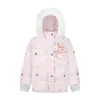 Copos de Nieve Lindo Muñeco de Nieve Velcro Ropa de Algodón Cuello de Piel con Capucha para Mujer Otoño e Invierno 2025 Ropa de Algodón Gruesa Suelta