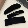 Pasador de Terciopelo Negro Retro para Mujer Color Sólido Simple Clip Lateral Bb Clip Nuevo Clip para Flequillo Parte Posterior de la Cabeza Pasador para Cabello Roto