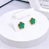 Pulsera de Acero de Titanio Trébol de la Suerte Flor de Cinco Hojas, Sencilla y Moderna, Versátil, Estilo de Lujo Ligero, Juego de Joyería de Nácar de Doble Cara