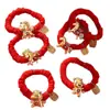Goma para el pelo hecha a mano de color rojo, tamaño grande, estilo nuevo, cuerda de pelo del Año del Caballo, goma para el pelo de mujer, banda elástica, accesorio para el pelo, anillo para el pelo, accesorio para la cabeza