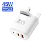 Cargador Múltiple AC Luz Azul QC3.0+PD20W Carga Rápida Cargador de Teléfono Móvil Adaptador de Corriente 5v2a Venta al por Mayor
