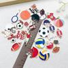 Accesorios de aleación DIY con goteo de aceite equipo deportivo fútbol baloncesto voleibol colgante llavero pulsera colgante de joyería