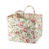 Cesta de Almacenamiento de Tela Estilo Hogareño Pastoral Coreano Transfronteriza para Ropa y Artículos Varios, Patrón Floral con Asa para Almacenamiento de Ropa Interior
