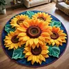 Alfombra de sala de estar superventas transfronteriza, tapete redondo de girasol tridimensional, adecuado para estudio, sala de té, decoración de dormitorio, se puede enviar en nombre de los clientes