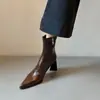 Botines Chuyuji de Punta Fina, Piel Suave, Tacón Alto Delgado, para Mujer, Estilo Nuevo Otoño 2026, Cremallera Lateral, Botas Elegantes