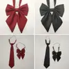 [Set de Plumas Mate] Pajarita Roja Flor de Cuello para Mujer Estilo Japonés Estilo Universitario Pajarita Jk Traje de Marinero