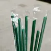 Pajitas pequeñas desechables extendidas de 700 ml 6*230 mm punta afilada verde oscuro para té de limón hecho a mano, empaquetadas individualmente