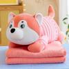 Libro Rojo fresa abrazo cerdo dibujos animados transfronterizos para niños Oso juguete de peluche coche siesta doble uso manta de aire acondicionado