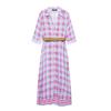 Venta al por mayor de comercio exterior Nuevo estilo europeo y americano Moda femenina Vestido midi estampado elegante con cinturón 3076673
