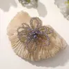 Moda de Corea del Sur flor hueca con cuentas de cristal brillante flor de seda de doble torsión DIY tocado tocado clip de borde accesorios para ropa