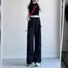 Pantalones Cargo de Verano para Mujer Estilo Nuevo Cordón Americano Lazo Casual Jogger Sueltos Pierna Ancha Pantalones Marca de Moda Hace que las Piernas Parezcan Más Largas