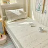 Colcha de algodón afelpado para todas las estaciones, un lado es de algodón puro y el otro es de felpa de leche, juego de tres piezas para cama de dormitorio de estudiante incluyendo colcha y funda de almohada