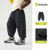 Dududu Casa Calças Esportivas para Meninos Estilo Outono Calças Casuais para Meninos Largas Roupas de Outono para Meninas Calças Compridas Nova Roupa Infantil Roupa Infantil Tendência