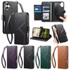 Capa flip para iPhone 18, capa protetora tipo carteira estilo executivo, capa de telefone com suporte de couro para Apple 17 Pro, 16 com alça de mão