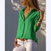 Camisa de Chifón de Manga Larga con Botones y Escote en V Profundo para Mujer de Ebay Amazon