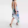 Vestido casual de cuello halter con estampado geométrico para mujer, nuevo, de primavera/verano 2026, transfronterizo europeo y americano