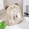 Espejo de maquillaje plegable práctico para dormitorio con orejas de oso orejas de gato espejo de tocador de escritorio HD espejo de maquillaje de dibujos animados lindo