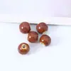 Cuentas redondas de cerámica con esmalte floral de Jingdezhen con agujeros grandes, accesorios de joyería vintage, materiales para ensartar para collares hechos a mano, cuentas sueltas de lunares