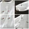 Entrega Directa de Fábrica 2026 Nueva Blusa Elegante para Mujer, Gasa de Algodón de Doble Capa de Primavera, Bordado Floral Artístico, Exquisita y Versátil