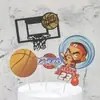Baloncesto Repostería Decoración de Pastel Tiro de Mate Chicos Zapatos de Baloncesto para Niños Decoración de Pastel de Cumpleaños Tarjeta Inserto