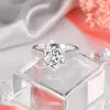 Anillo de Plata S925 Corona Seis Garras Moissanita, Un Quilate, Versátil, Gama Alta, Lujo Ligero, Personalizado, Anillo Abierto de Moda