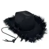 Fábrica en stock venta caliente transfronteriza sombrero de vaquero de borde crudo sombrero de vaquero de personalidad para fiesta navideña sombrero decorativo creativo sombrero de vacaciones