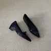 Versão em Pele de Ovelha~Estilo Retrô Francês Sapatos de Trabalho Elegantes com Salto para Mulheres, Slip-On Bico Fino Elegante Laço Único