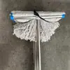 Fio de algodão haste de aço inoxidável esfregão cabeça quadrada pano de limpeza esfregão plano esfregão de absorção de água esfregão de torção manual pano de chão largo esfregão de cera