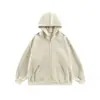 Sudadera con capucha y cremallera de marca moderna estilo americano, gruesa de 450 g, forrada de polar, chaqueta cárdigan de invierno para hombre