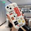Capa protetora para celular Moon Snoopy Apple 15Pro Max com desenho animado para iPhone12/14Pro 11, macia e resistente a quedas