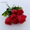 Simulação 7 cabeças rosa flor pequena decoração de casa rosa artificial feito à mão flor de seda comércio exterior atacado transfronteiriço