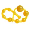 Agradables Bolas Amarillas de Tirar, Bolas de Tirar Coloridas - Vibrante Tapón Anal Amarillo, Juguete Sexual Alternativo