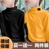 Y2562 # Camiseta Base para Meninos, Novo Estilo Outono e Inverno, Camiseta de Manga Longa com Gola Alta para Crianças, Blusa Térmica Quente para Crianças Maiores.