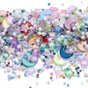 Miçanga Redonda 4MM Miçanga Arroz Estrela Lua Cor Mista Contraste Gradiente Miçanga de Vidro Acessórios para Joias DIY Acessórios para Pulseira