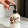 Botellas dispensadoras de cerámica de alta gama para loción, con una sensación premium, botellas dispensadoras de gel antibacterial y champú tipo prensa, diseño de nicho estilo americano