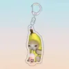Llavero de Gato con Temática de Comida con Plátano y Expresiones de Gato, Gato Tonto de Celebridad de Internet Broma, Colgante Popular para Mochila en Xiaohongshu