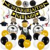 Conjunto de balões de formatura Balão de festa de formatura Balão de combinação de confete dourado Parabéns Conjunto de festa de formatura