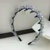 Tiara de Cabelo Luxuosa com Dentes de Cristal Coreano e Strass, Tiara Fina Retro Versátil Simples e Elegante para Mulheres