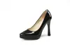 Zapatos de mujer sencillos de punta fina estilo británico para primavera y otoño, de boca poco profunda, de una sola capa, con plataforma de agua, tacón de aguja, zapatos para club nocturno, tallas grandes 40-43, zapatos de comercio exterior