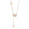 Colar de Prata de Lei S925 para Mulheres, Versátil, Moderno, Simples, Pedra Moissanita, Novo Pingente de Corrente para Clavícula em Forma de Cintura com Diamantes