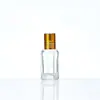 Botella Octagonal de Vidrio Transparente para Aceites Esenciales con Rodillo Botella Roll-on para Aceites Esenciales Botella Muestra de Perfume Mini Botella de Rodillo de 9ml