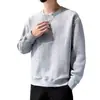 Camiseta de Manga Larga para Hombre Primavera y Otoño Marca de Moda Jacquard Casual Cuello Redondo Sudadera de Manga Larga Atractiva Versátil Holgada