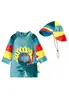 70-80-90-100-110-120-130 Chapéu Manga Longa Roupa de Banho Infantil