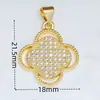 Ventas Directas de Fábrica, Al por Mayor en Stock, Collar Colgante Microincrustado de Cobre, Flor de Trébol de Cuatro Hojas Accesorios de Colgante Individual para Joyería DIY