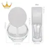 Nuevo en stock botella plana ovalada de 30 ml para base líquida, botella de vidrio cosmético, material de embalaje para botella dispensadora de sérum hidratante BB