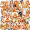 50 lindas pegatinas de capibara en acuarela pegatinas de capibara de dibujos animados para agendas, equipaje, botellas de agua y decoración de computadora